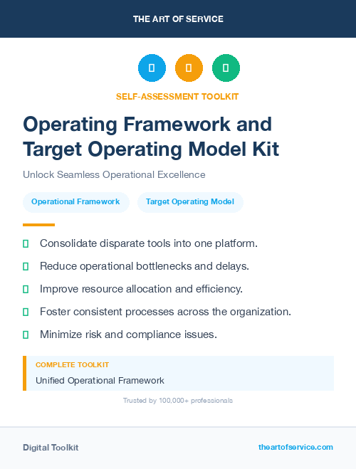 Operating Framework and Target Operating Model Kit
