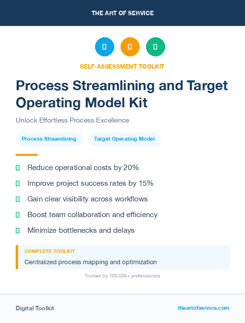 Process Streamlining and Target Operating Model Kit