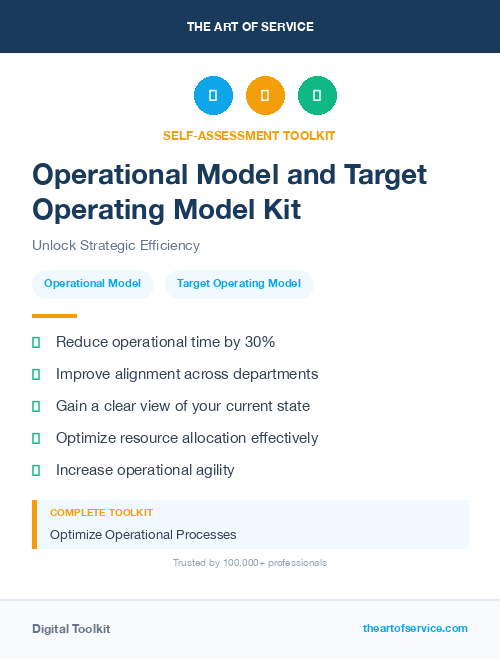 Operational Model and Target Operating Model Kit