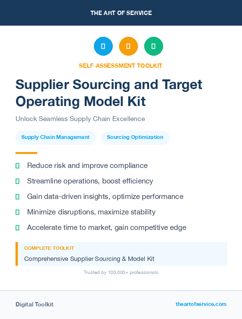 Supplier Sourcing and Target Operating Model Kit