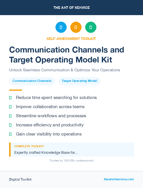 Communication Channels and Target Operating Model Kit