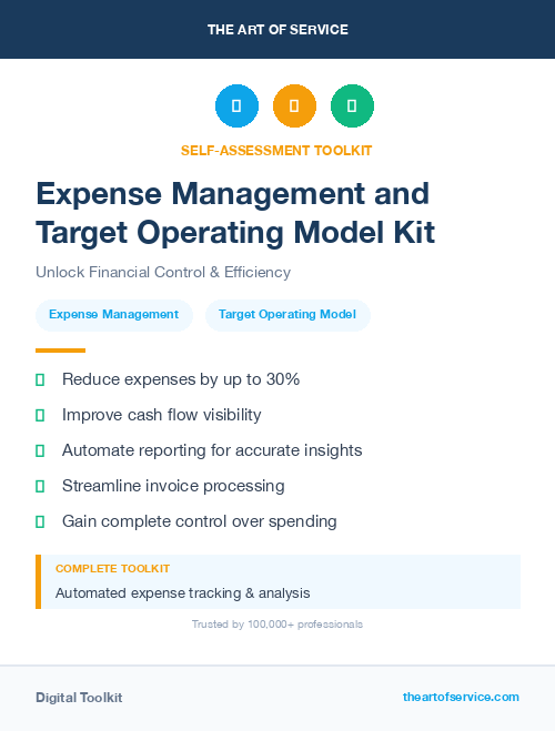 Expense Management and Target Operating Model Kit