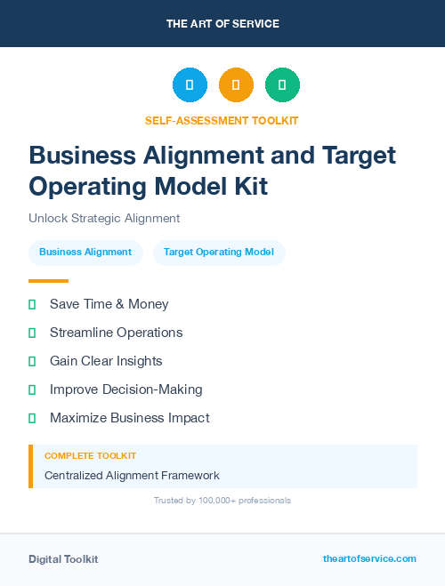 Business Alignment and Target Operating Model Kit