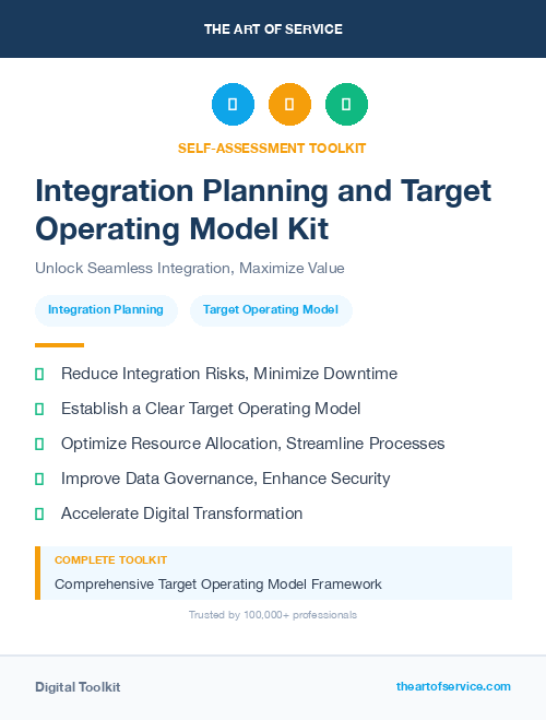 Integration Planning and Target Operating Model Kit