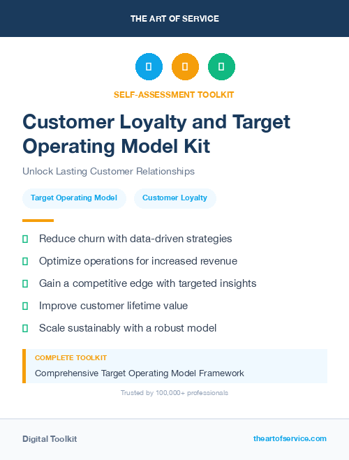 Customer Loyalty and Target Operating Model Kit