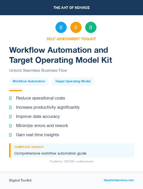 Workflow Automation and Target Operating Model Kit