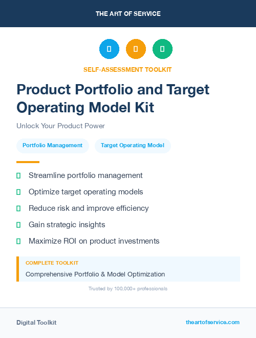 Product Portfolio and Target Operating Model Kit