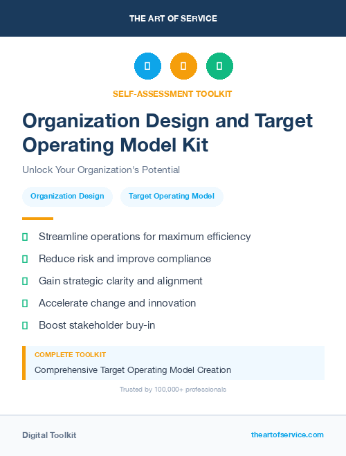 Organization Design and Target Operating Model Kit