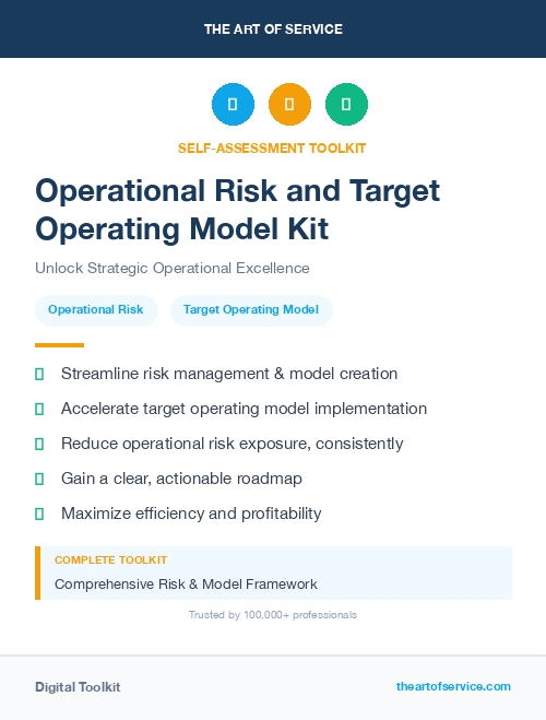 Operational Risk and Target Operating Model Kit
