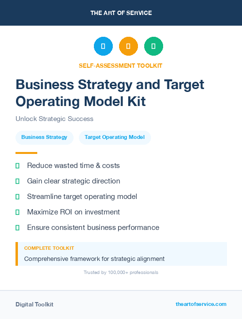 Business Strategy and Target Operating Model Kit