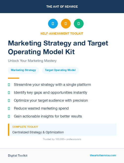 Marketing Strategy and Target Operating Model Kit