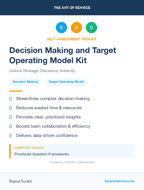 Decision Making and Target Operating Model Kit