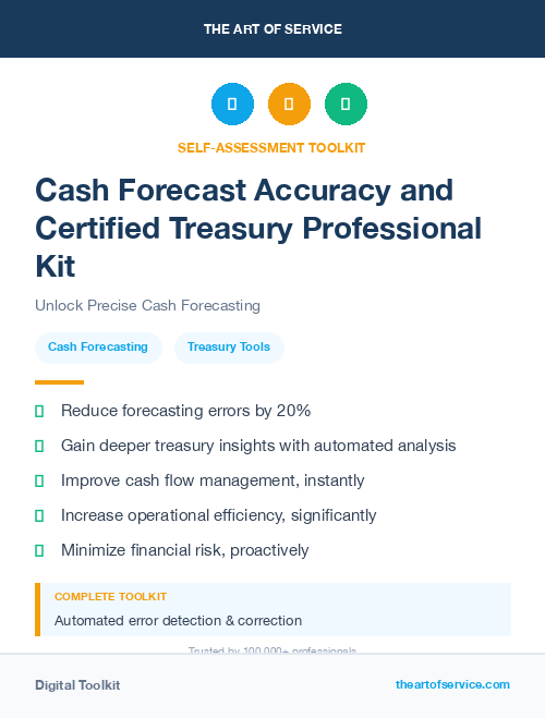 Cash Forecast Accuracy and Certified Treasury Professional Kit
