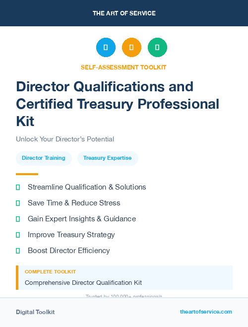 Director Qualifications and Certified Treasury Professional Kit