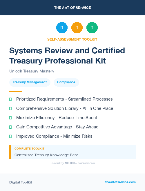 Systems Review and Certified Treasury Professional Kit
