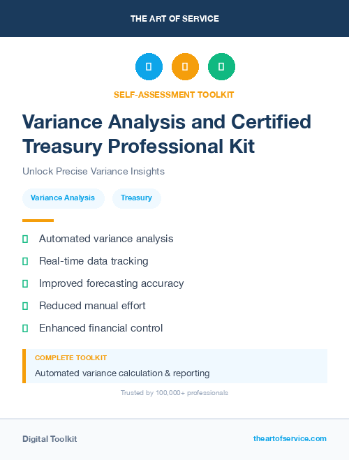 Variance Analysis and Certified Treasury Professional Kit