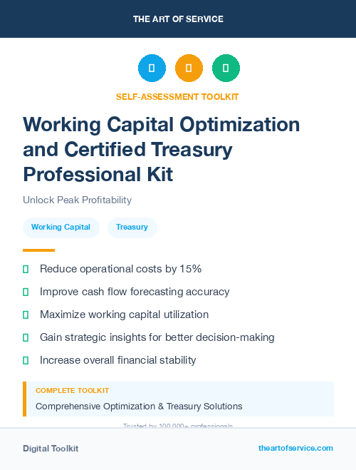 Working Capital Optimization and Certified Treasury Professional Kit