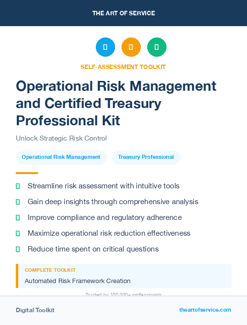 Operational Risk Management and Certified Treasury Professional Kit