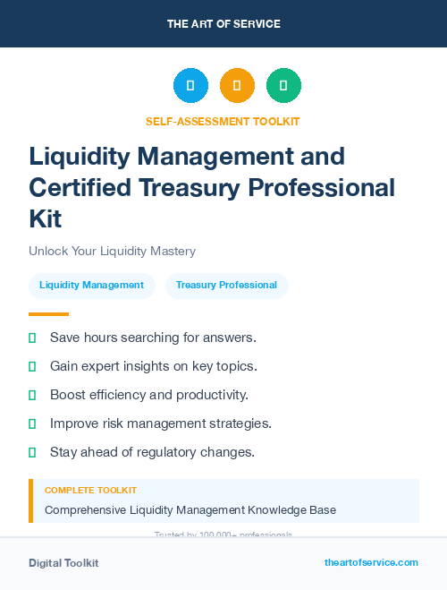 Liquidity Management and Certified Treasury Professional Kit