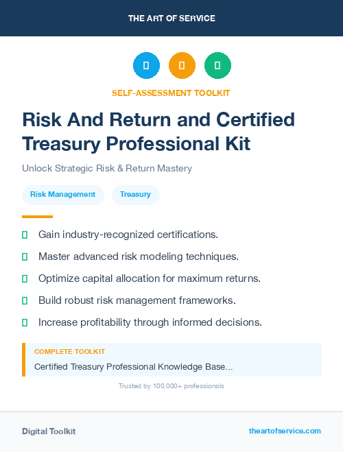 Risk And Return and Certified Treasury Professional Kit