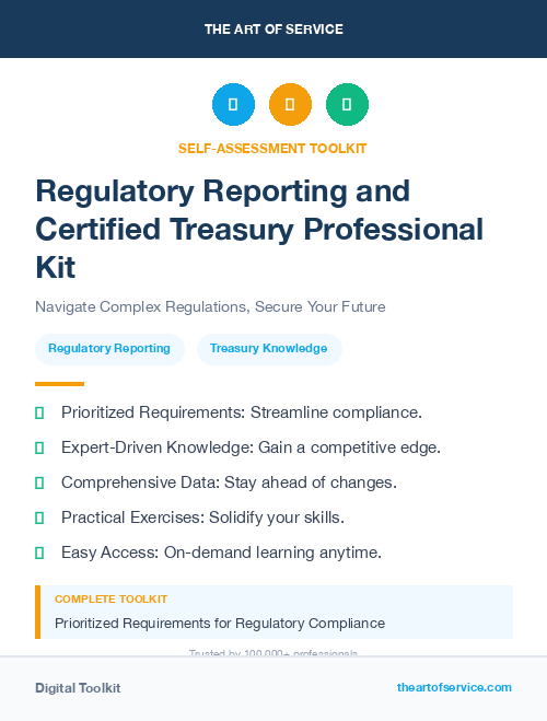 Regulatory Reporting and Certified Treasury Professional Kit