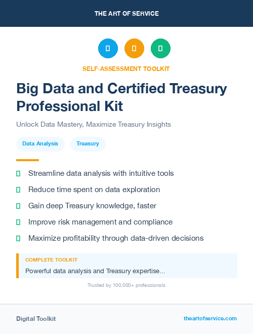 Big Data and Certified Treasury Professional Kit