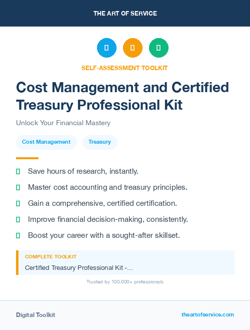 Cost Management and Certified Treasury Professional Kit