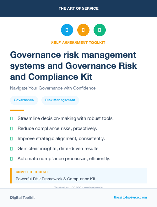 Governance risk management systems and Governance Risk and Compliance Kit