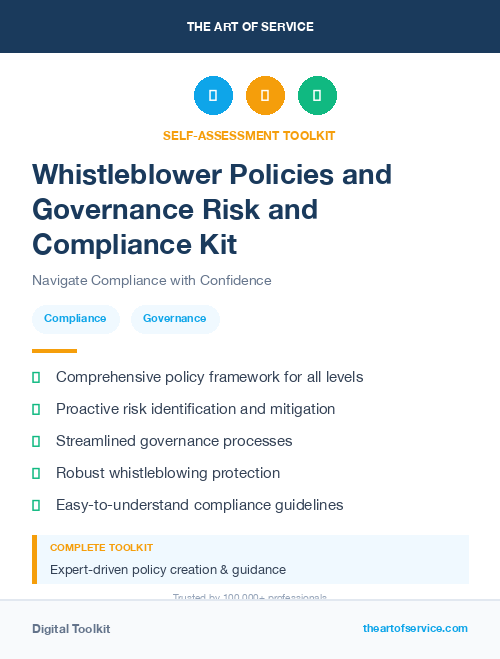 Whistleblower Policies and Governance Risk and Compliance Kit