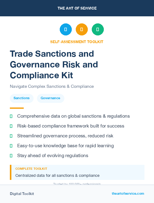 Trade Sanctions and Governance Risk and Compliance Kit
