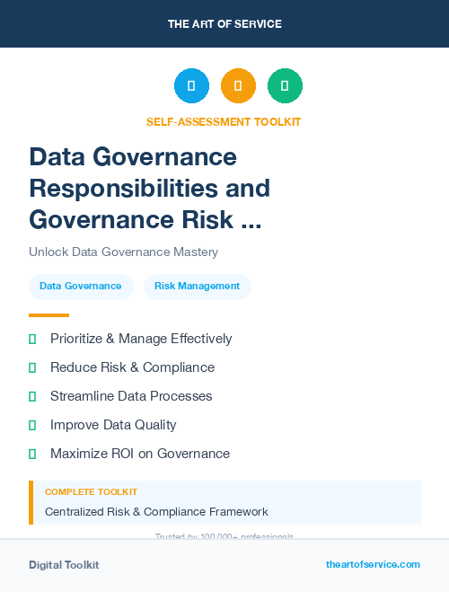 Data Governance Responsibilities and Governance Risk and Compliance Kit