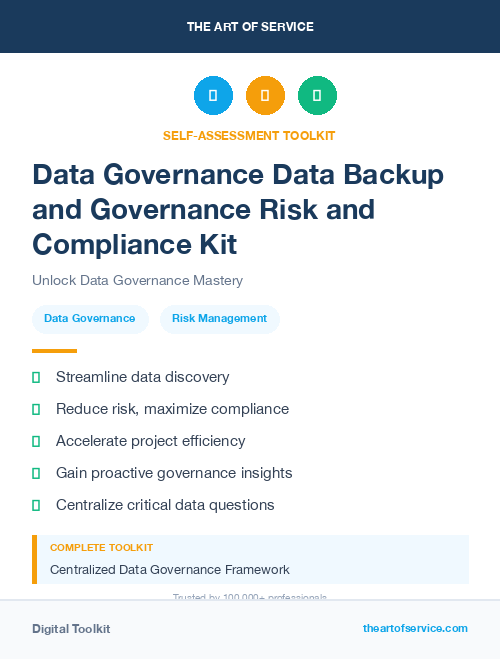 Data Governance Data Backup and Governance Risk and Compliance Kit