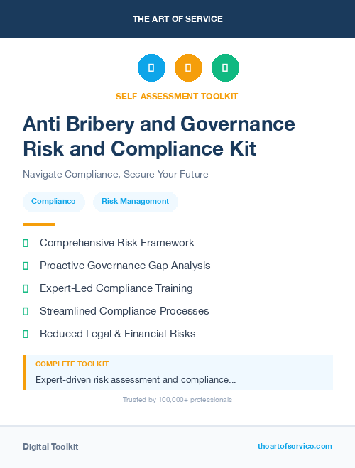 Anti Bribery and Governance Risk and Compliance Kit