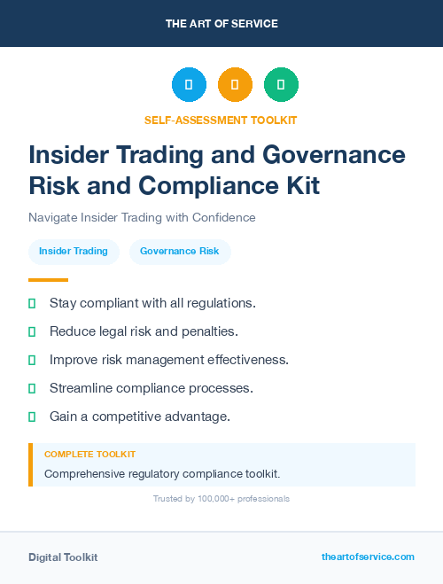 Insider Trading and Governance Risk and Compliance Kit