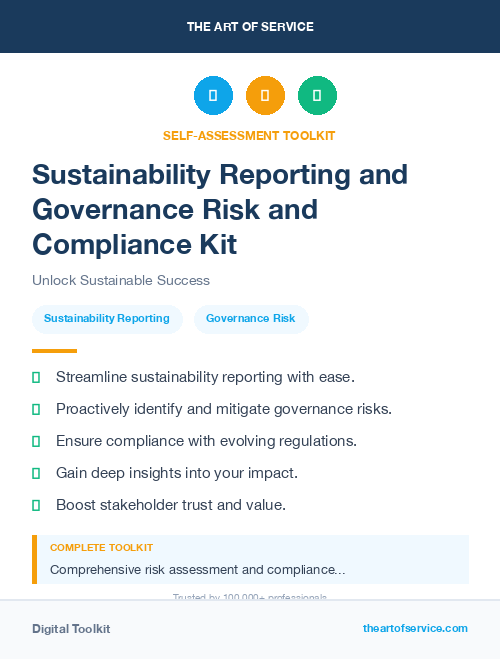 Sustainability Reporting and Governance Risk and Compliance Kit