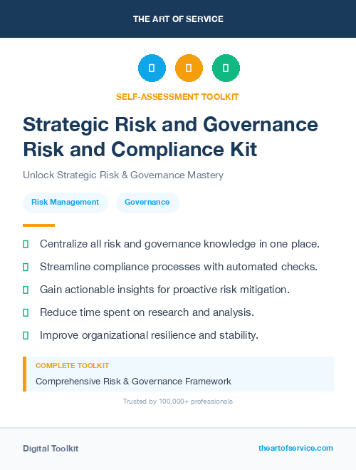 Strategic Risk and Governance Risk and Compliance Kit