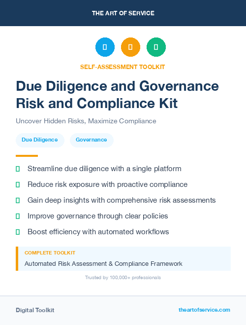 Due Diligence and Governance Risk and Compliance Kit