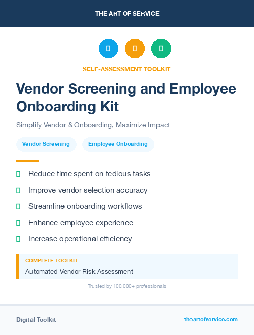 Vendor Screening and Employee Onboarding Kit