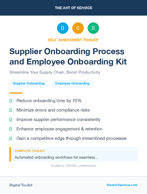 Supplier Onboarding Process and Employee Onboarding Kit