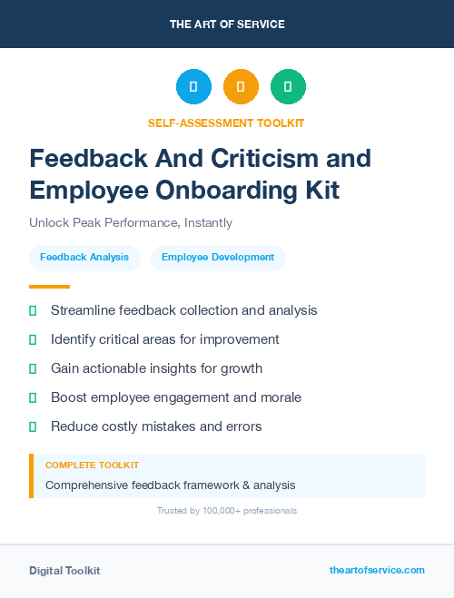 Feedback And Criticism and Employee Onboarding Kit