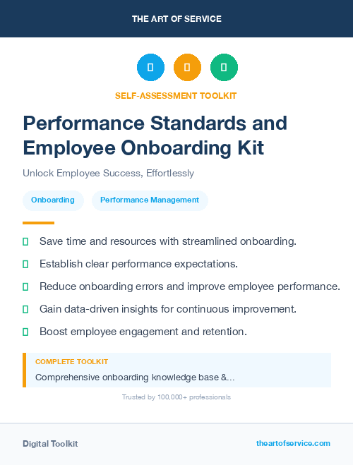 Performance Standards and Employee Onboarding Kit