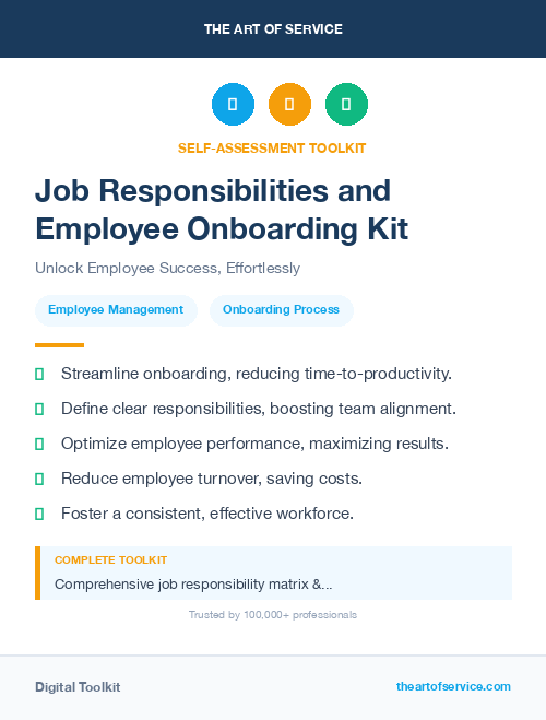 Job Responsibilities and Employee Onboarding Kit