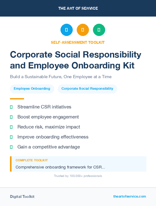 Corporate Social Responsibility and Employee Onboarding Kit