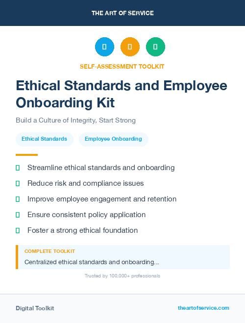 Ethical Standards and Employee Onboarding Kit