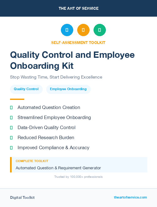Quality Control and Employee Onboarding Kit