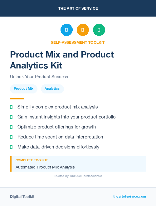 Product Mix and Product Analytics Kit