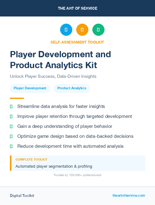 Player Development and Product Analytics Kit