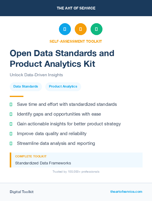 Open Data Standards and Product Analytics Kit