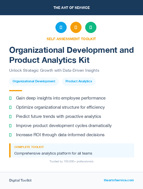 Organizational Development and Product Analytics Kit