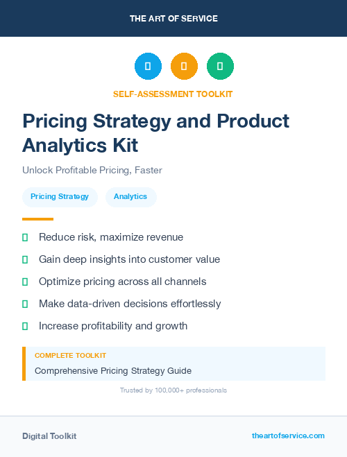 Pricing Strategy and Product Analytics Kit